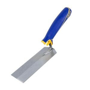 Blue yellow handle aluminum foot trowel